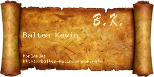 Baltes Kevin névjegykártya